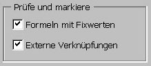 Optionen - Prüfen & Markieren
