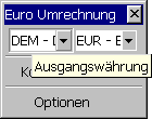 Symbolleiste - Währungsauswahl